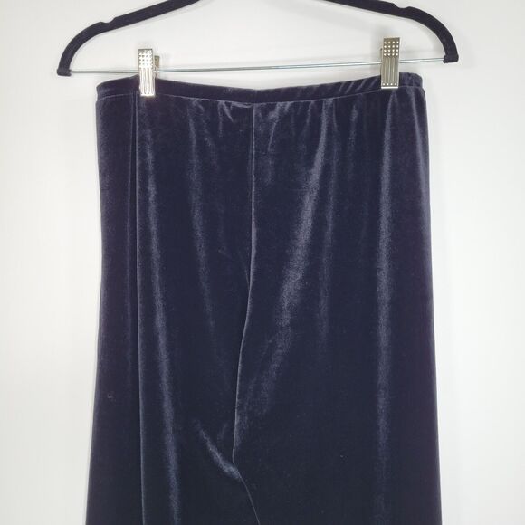 Vintage WESTERN CONNECTION Black Velour Pants Size M Pull On Straight Leg - Picture 6 of 9